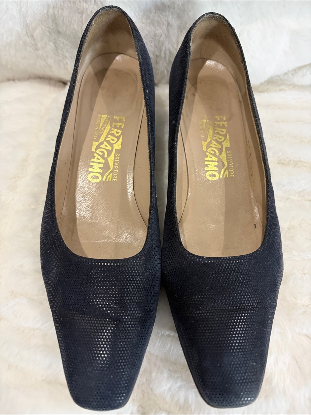 Salvatore Ferragamo Black Shimmer Sz 9.5